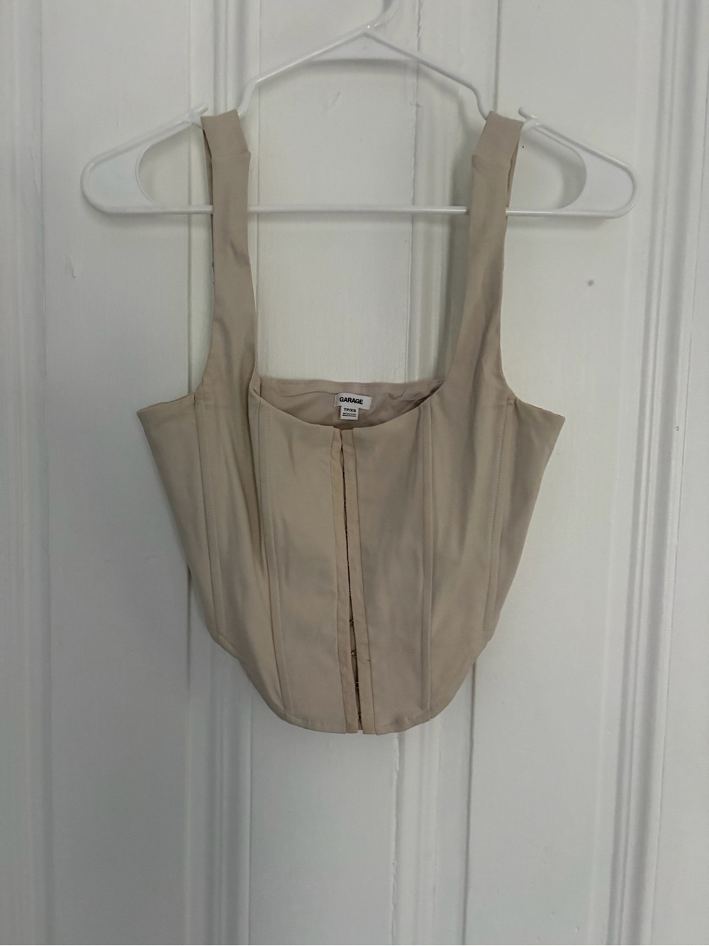 Garage Neutral Cream Corset Crop Top